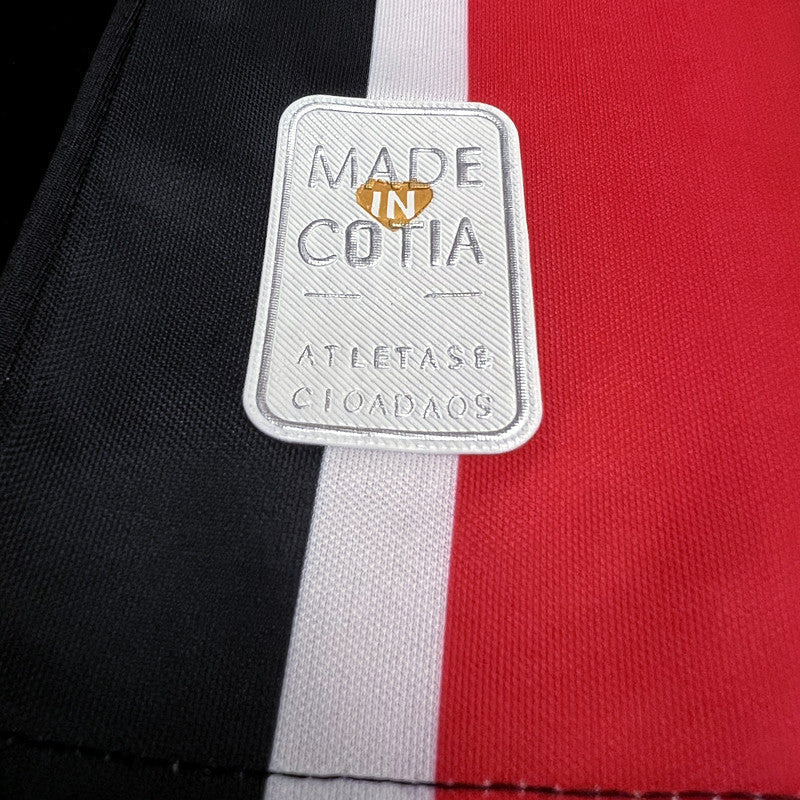 Camisa São Paulo II 24/25 - Torcedor Masculina - Vermelho, Branco e Preto