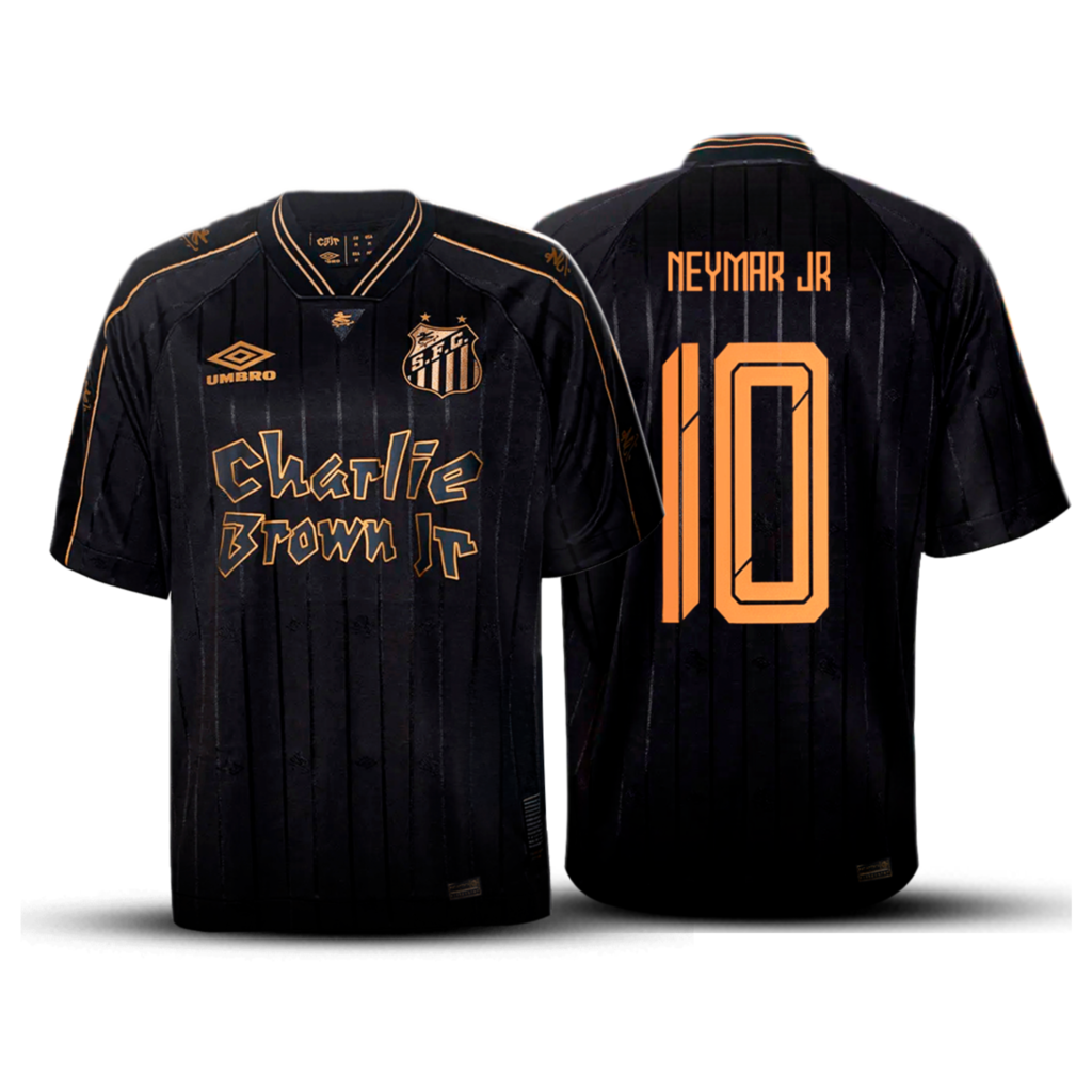 Camisa PEIXÃO Charlie Brown (NEYMAR JR - 10) 24/25 - Torcedor Masculina - Preto