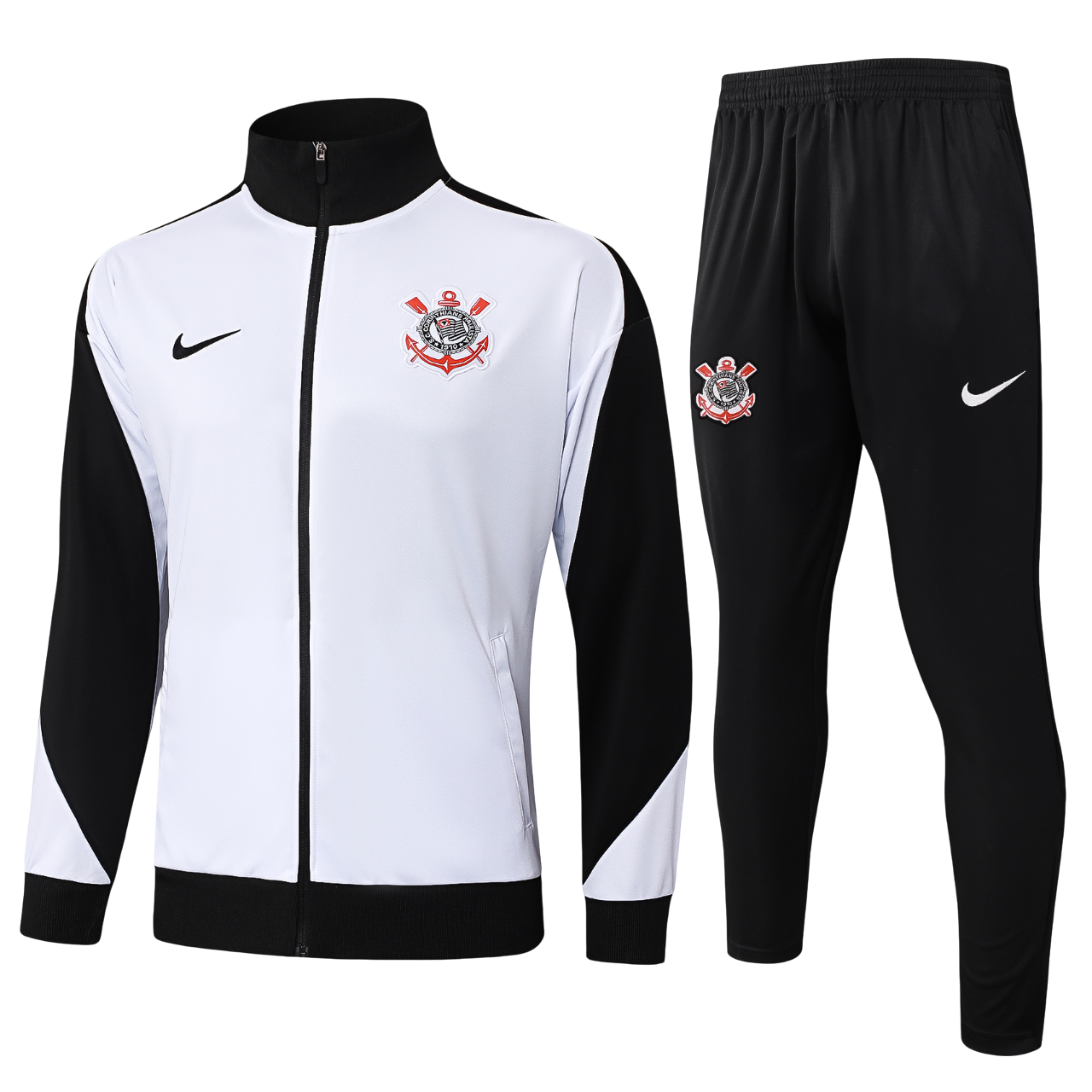 Conjunto Agasalho Treino Timão 25/26 - Preto e Branco