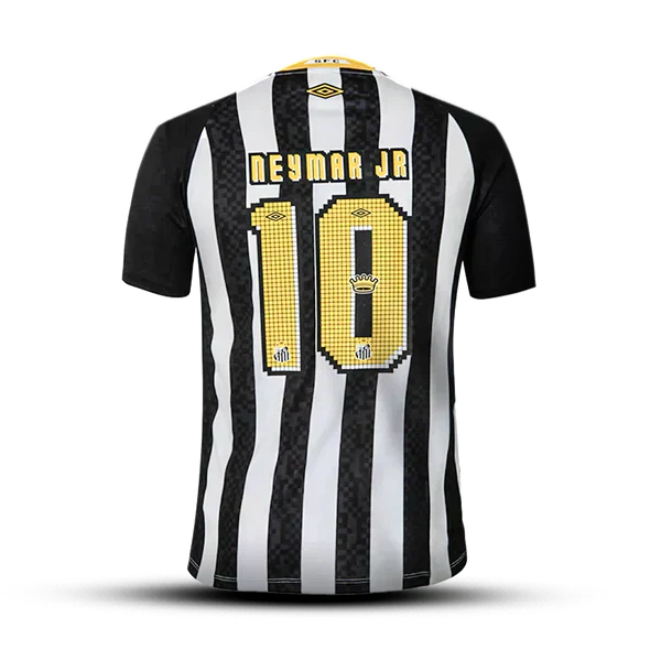 Camisa PEIXÃO II 25/26 Branca - NEYMAR JR 10 - Preto e Branco