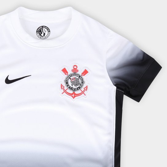 Camisa Timão Home 24/25 - Feminina Torcedor - Branca e Preto