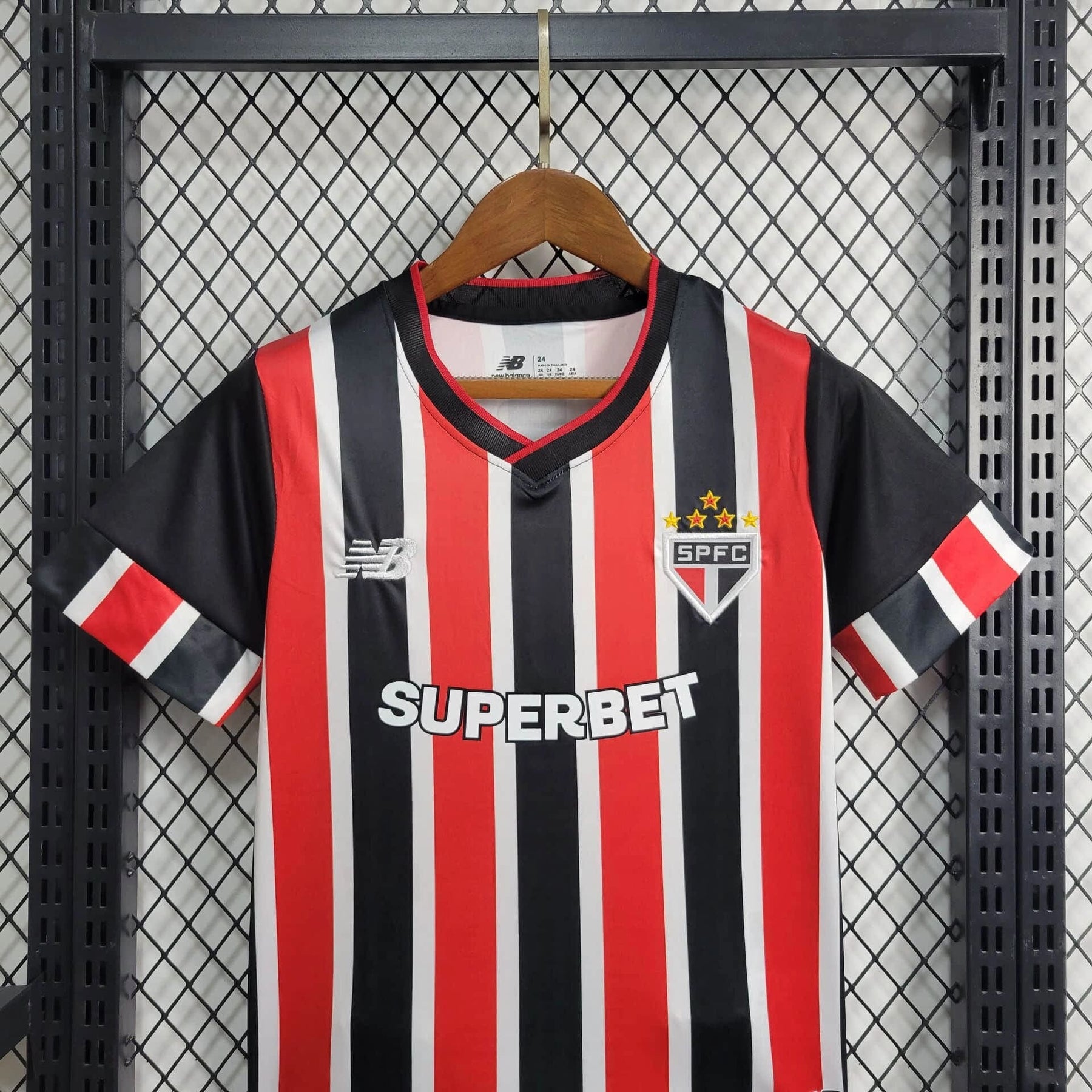 Conjunto Infantil São Paulo II 24/25 - Vermelho, Branco e Preto