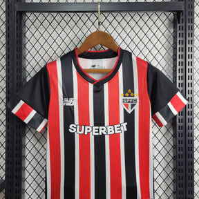 Conjunto Infantil São Paulo II 24/25 - Vermelho, Branco e Preto