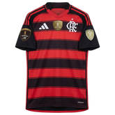 Camisa Flamengo I 25/26 - Torcedor Vermelha e Preta + Patch Libertadores