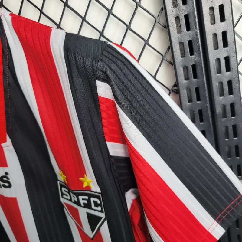 Camisa São Paulo Retrô 1997 - Versão Retro - Vermelho, Branco e Preto