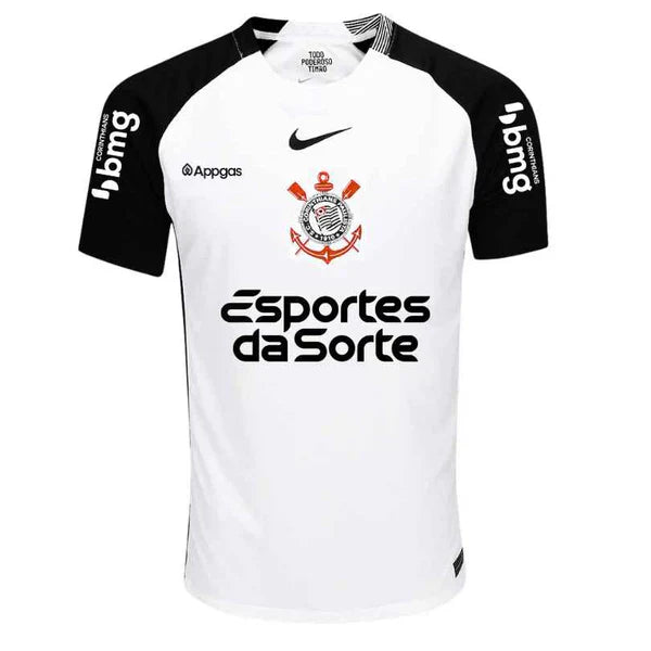 Camisa Timão I 25/26 - Torcedor Masculina - Branca + Patrocínios