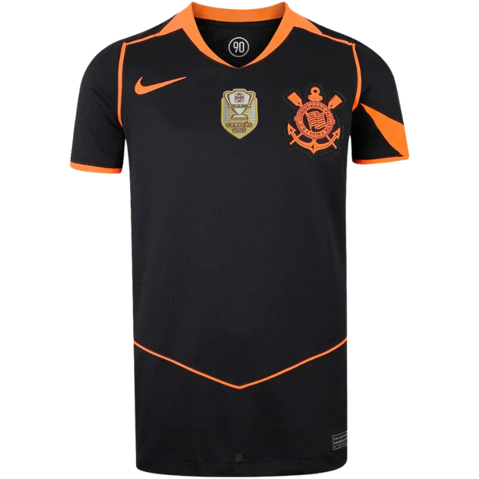 Camisa Corinthians III 25/26 - Torcedor Preta e Laranja + Patch CAMPEÃO
