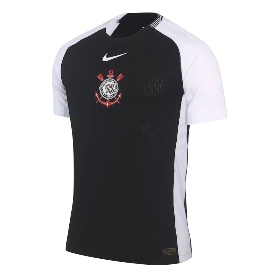 Camisa Timão II 25/26 - Jogador Masculina - Preta e Branco