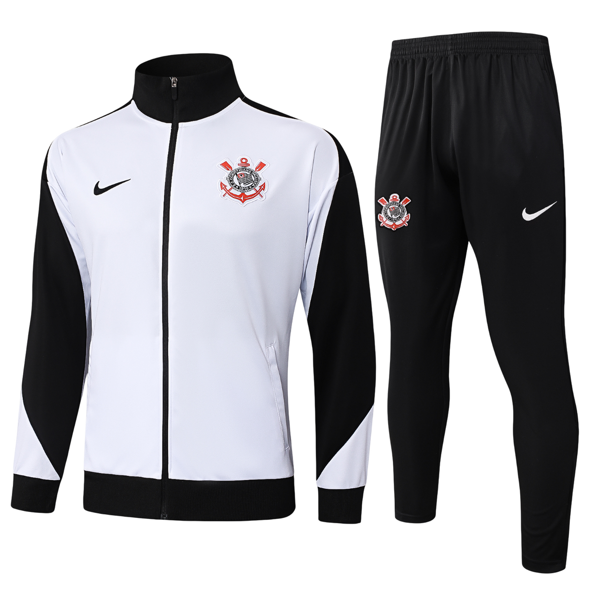 Conjunto Agasalho Treino Timão 25/26 - Preto e Branco