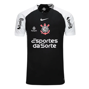 Camisa Timão II 25/26 - Torcedor Masculina - Preta + Patrocínios