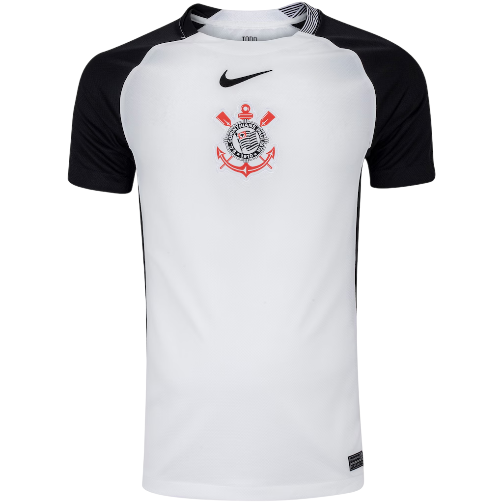 Camisa Timão I 25/26 - Torcedor Masculina - Branca e Preto