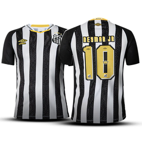 Camisa PEIXÃO II 25/26 Branca - NEYMAR JR 10 - Preto e Branco