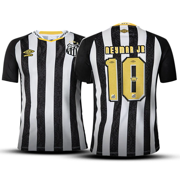 Camisa PEIXÃO II 25/26 Branca - NEYMAR JR 10 - Preto e Branco