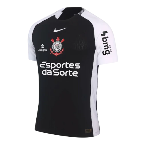 Camisa Timão II 25/26 - Jogador Masculina - Preta + Patrocínios
