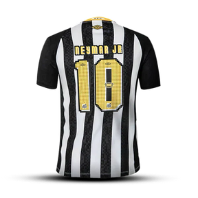 Camisa PEIXÃO II 25/26 Branca - NEYMAR JR 10 - Preto e Branco
