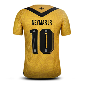 Camisa PEIXÃO III (NEYMAR JR - 10)  24/25 - Torcedor Masculina - Amarelo e Preto